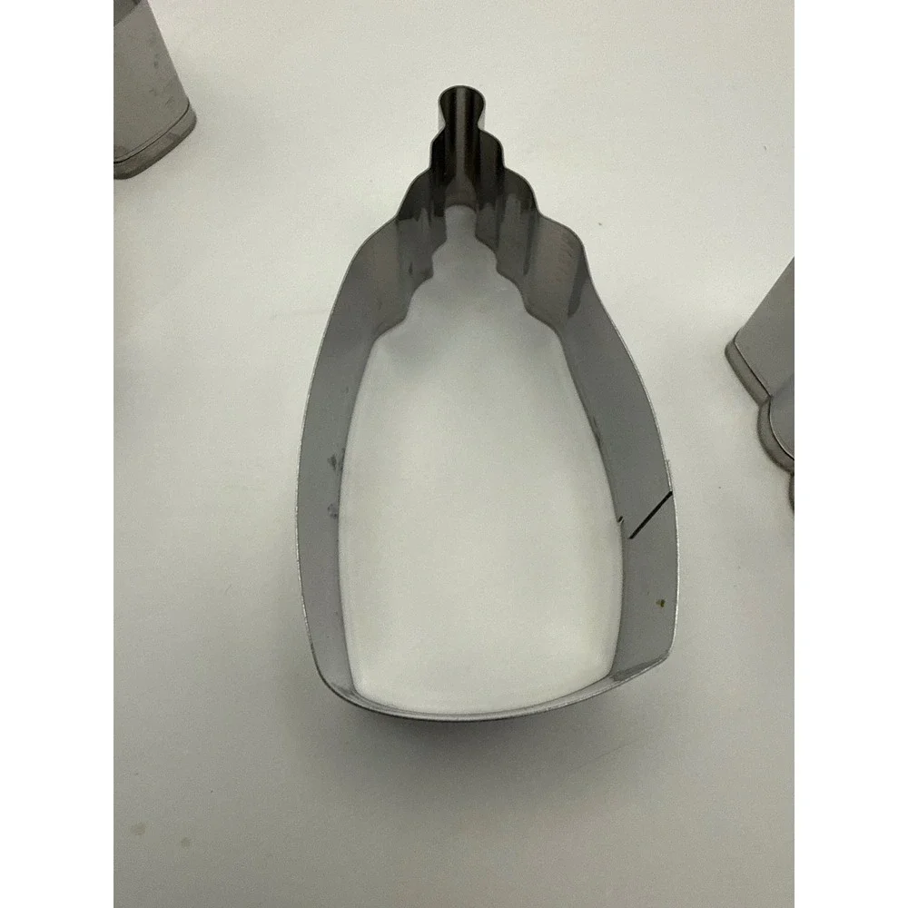 Baby Shower Cookie Cutter Set 3pc Stainless Steel Bodysuit Bottle Bib Silver